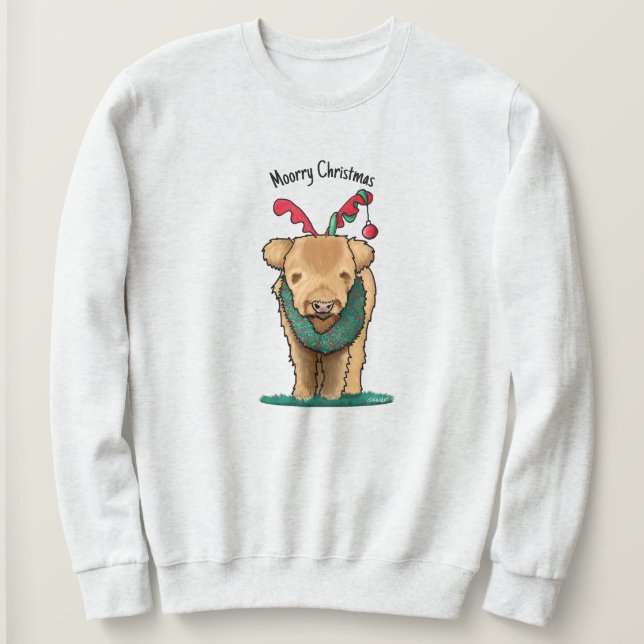 Sweatshirt Noël de la vache KiniArt Highland (Design devant)