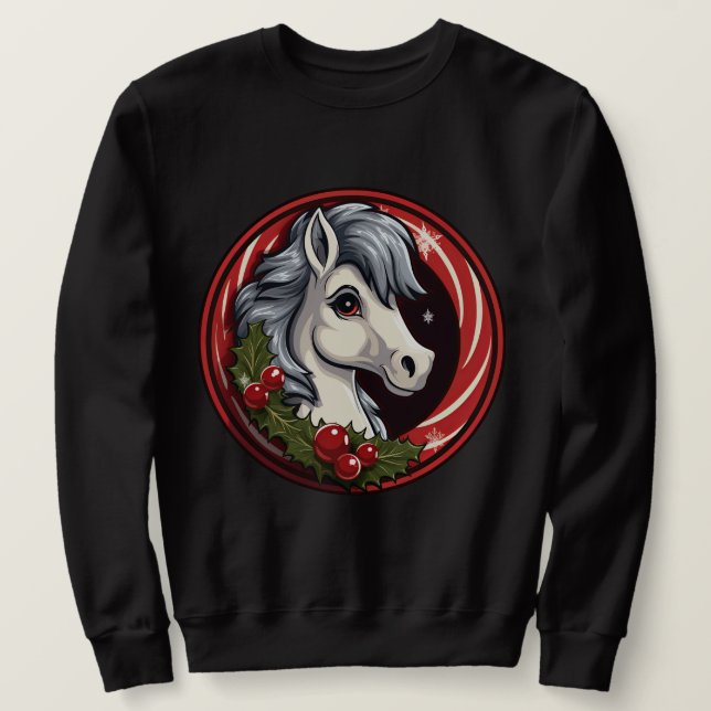 Sweatshirt Noël de Poney (Design devant)