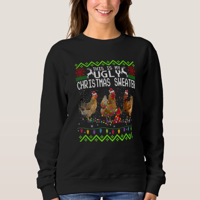 Sweatshirt Noël De Poulet C'Est Mon Doux Vilain (Devant)
