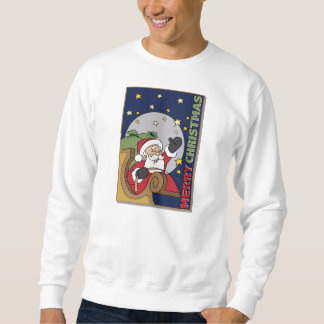 Sweatshirt Noël d'illustration de Père Noël Sleigh Joyeux