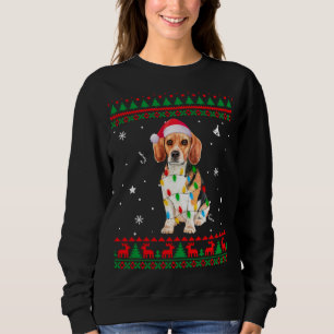 Sweatshirt Noël Doux moche Noël Lumières Beagle Chien Amour