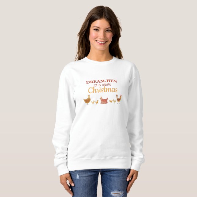 Sweatshirt Noël drôle de poulet (Devant entier)