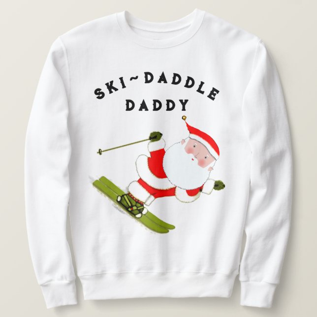 Sweatshirt Noël drôle de ski sur neige (Design devant)