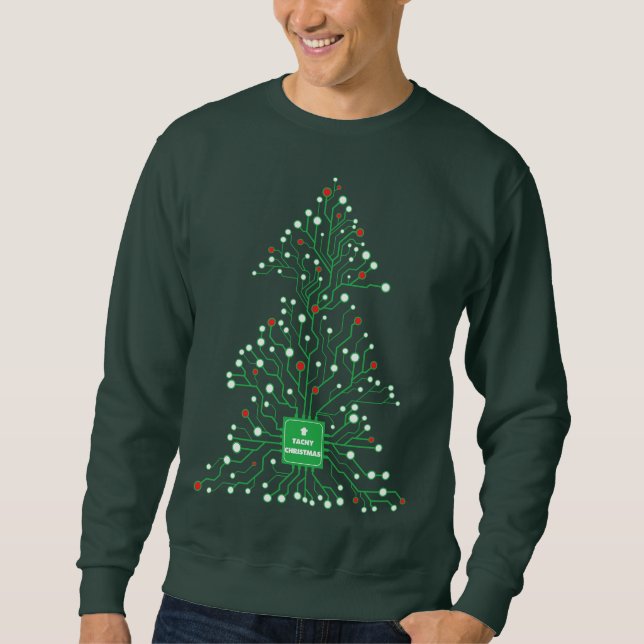 Sweatshirt Noël drôle de style moche techy (Devant)