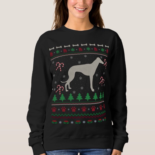Sweatshirt Noël drôle Noël laide Italien Greyhound Chien Noël (Devant)