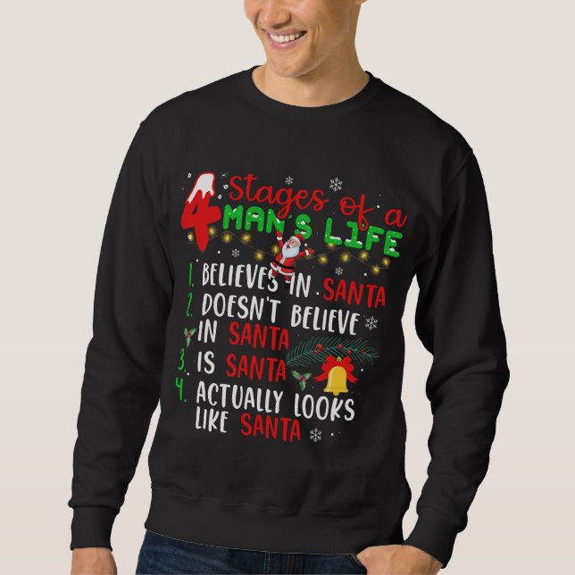Sweatshirt Noël drôle - Quatre Étapes de la vie (Devant)