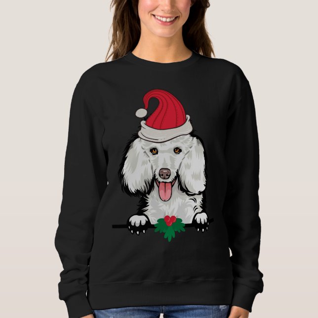 Sweatshirt Noël du chien de caniche (Devant)