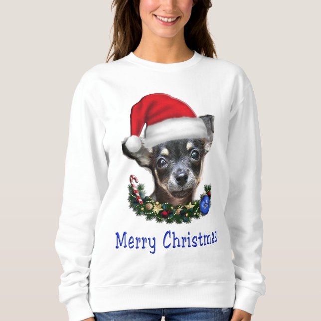 Sweatshirt Noël du Chihuahua (Devant)
