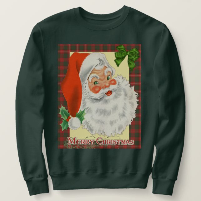 Sweatshirt Noël du Père Noël rétro (Design devant)