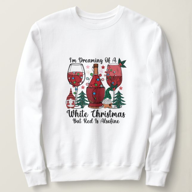Sweatshirt Noël du vin drôle (Design devant)