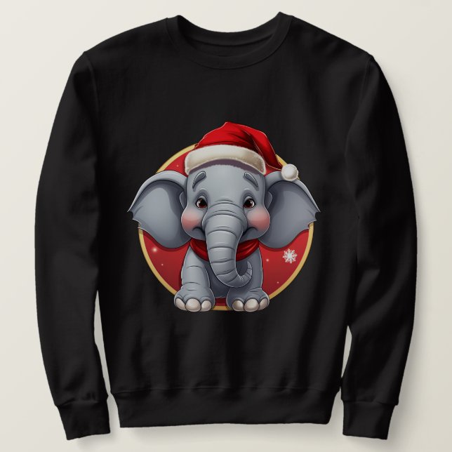 Sweatshirt Noël éléphant (Design devant)