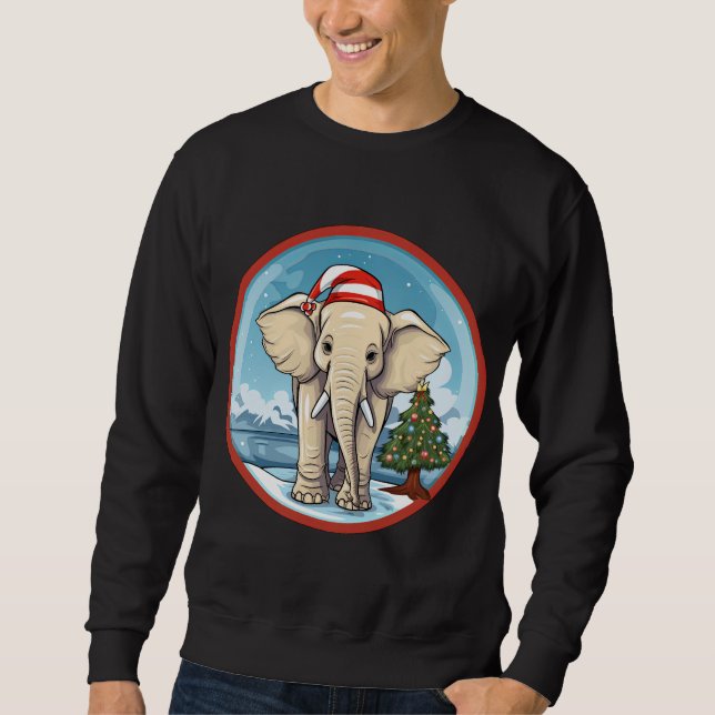 Sweatshirt Noël éléphant (Devant)