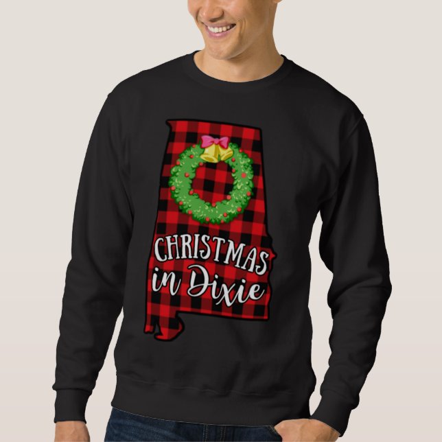 Sweatshirt Noël en Alabama à Dixie Buffalo Red Plaid Sud (Devant)