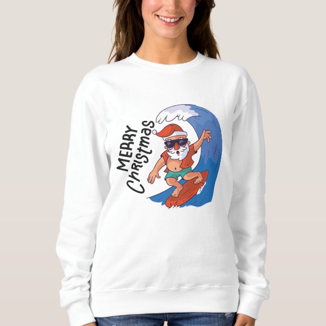 Sweatshirt Noël en juillet Card Classic Round Sticker Napki (Devant)