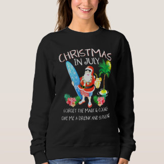 Sweatshirt Noël En Juillet Pool Party Père Noël Hommes Femmes
