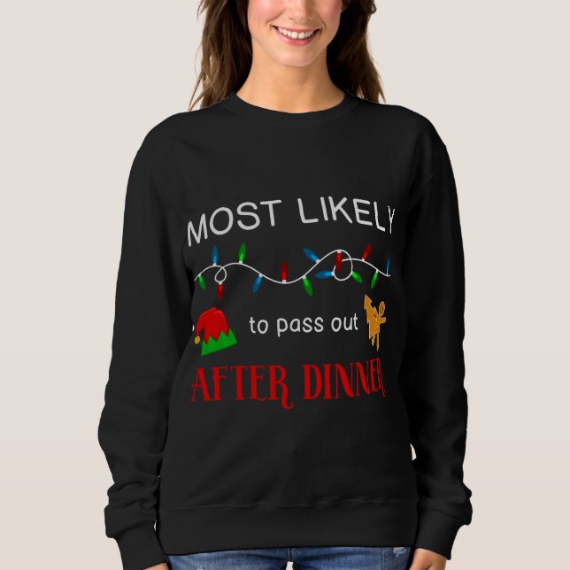 Sweatshirt Noël Familial Le Plus Sûr À Payer Après Din (Devant)