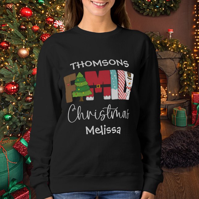 Sweatshirt Noël familial moderne (Créateur téléchargé)