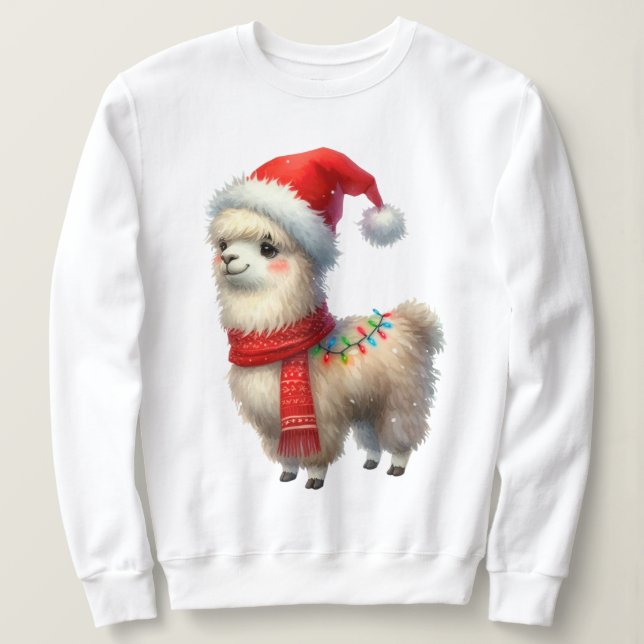 Sweatshirt Noël festif mignonne Llama (Design devant)