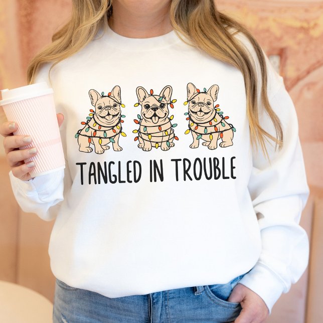 Sweatshirt Noël French Bulldog Dessiné à la Main Drôle (Funny Hand Drawn French Bulldog Christmas Shirt)