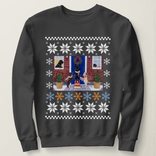 Sweatshirt Noël Fun Labradors laide (Design devant)