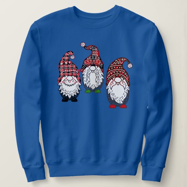 Sweatshirt Noël Gnomes Plaid Colorful Funny Noël (Design devant)