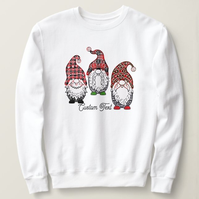 Sweatshirt Noël Gnomes Pun Graphique Plaid Motif drôle (Design devant)