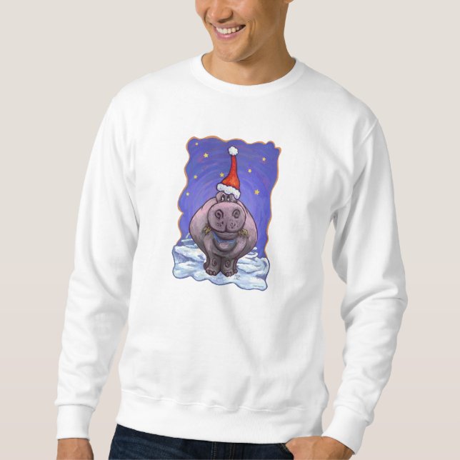 Sweatshirt Noël Hippopotame (Devant)