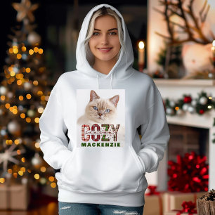 Sweatshirt Noël hiver Cosy saison Photo personnalisée et nom