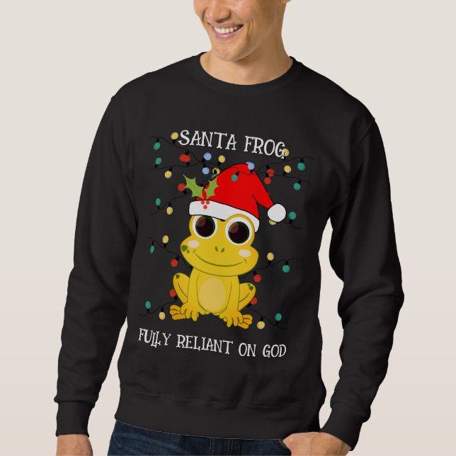 Sweatshirt Noël Jaune PÈRE NOËL FROG Unisex (Devant)