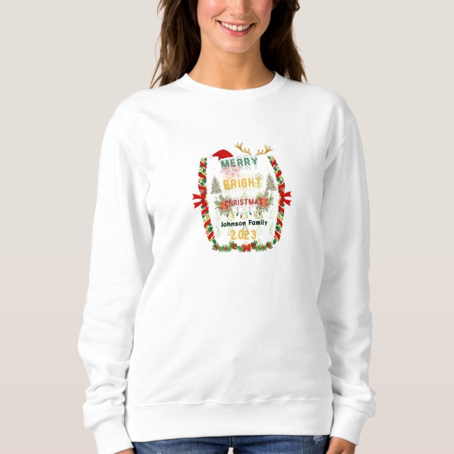 Sweatshirt Noël Joyeuses et brillantes femmes modernes (Devant)