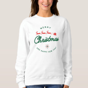 Sweatshirt noël, joyeux et lumineux, joyeux, moderne, rétro t