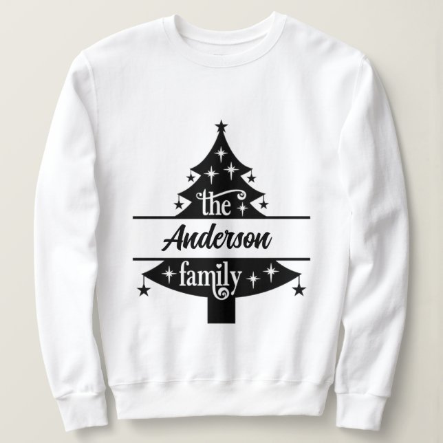 Sweatshirt noël, joyeux et lumineux, joyeux, moderne, rétro t (Design devant)