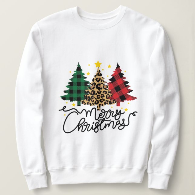 Sweatshirt noël, joyeux et lumineux, joyeux, moderne, rétro t (Design devant)