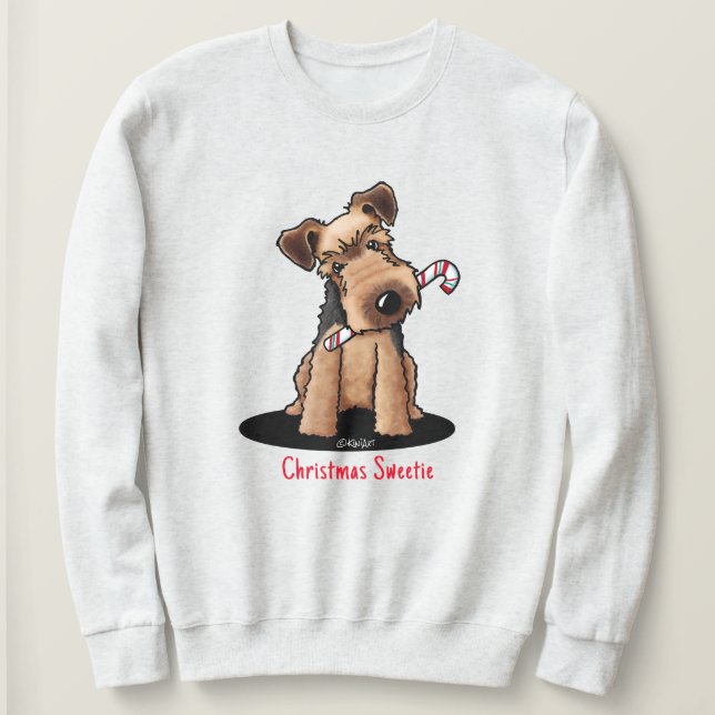 Sweatshirt Noël KiniArt Welsh Terrier (Design devant)