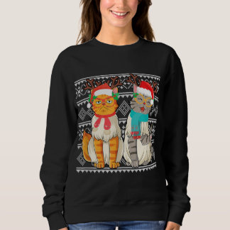 Sweatshirt Noël laid Père Noël Cat Noël cadeaux de Noël pour 