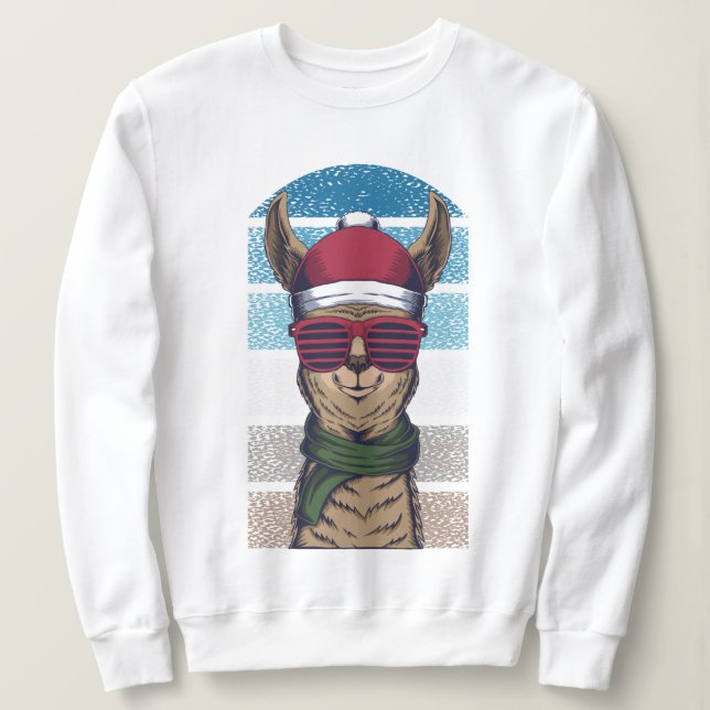 Sweatshirt Noël Llama (Design devant)
