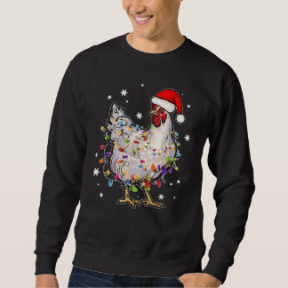 Sweatshirt Noël Lumières Poulet Père Noël