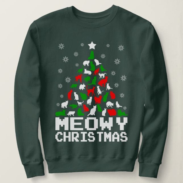 Sweatshirt Noël Meowy - idées cadeaux de Noël 2022 (Design devant)