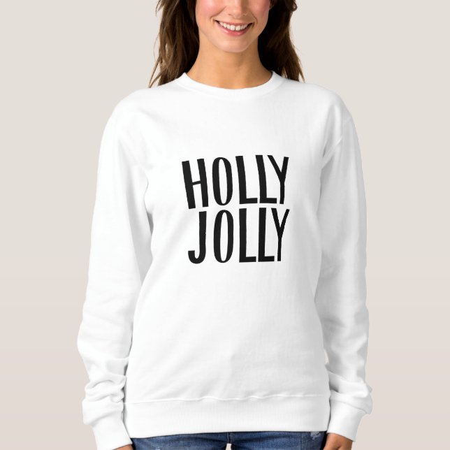 Sweatshirt Noël minimal Holly Jolly (Devant)