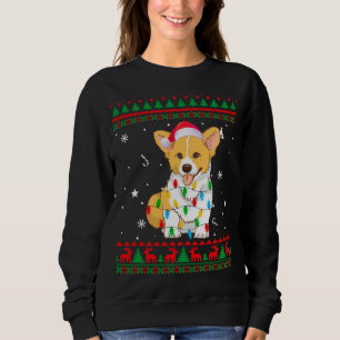 Sweatshirt Noël moche Sweater lumières Noël Corgi Amoureux de