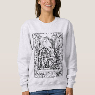 Sweatshirt Noël Nativité Madonna et Enfant Holly Frontière