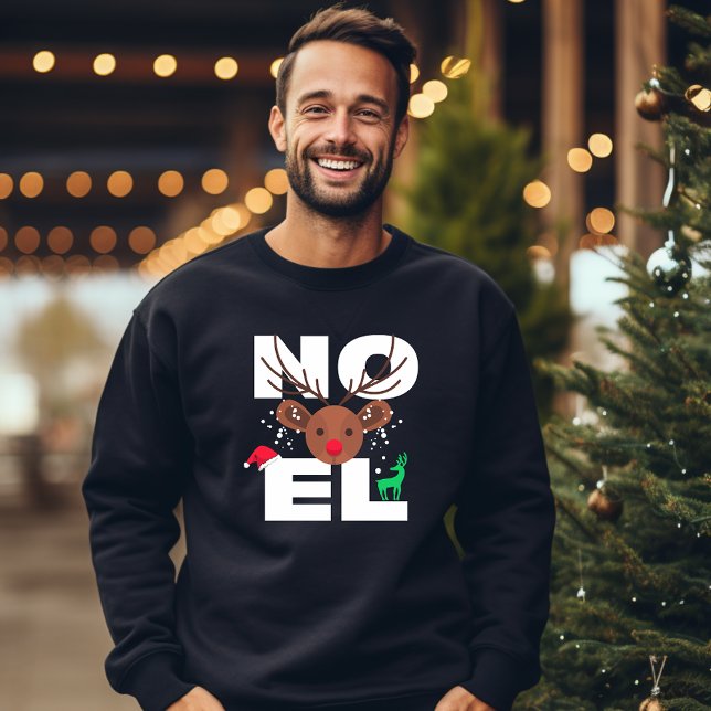 Sweatshirt Noël Noel blanc Typographie de la neige et du renn (Créateur téléchargé)