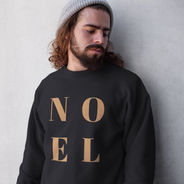 Sweatshirt Noel noir et or | Noël tendance et élégant (Stylish black and gold sweatshirt created for chic, timeless, and contemporary holiday looks)