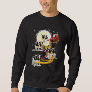 Sweatshirt Noël Père Noël équitation Vache laitière Vache Noë