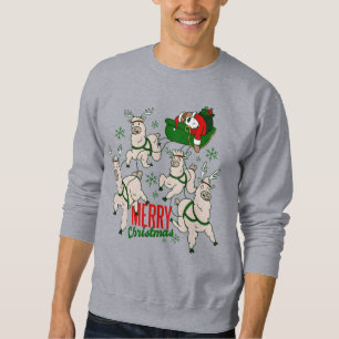 Sweatshirt noël père Noël sloth llamas