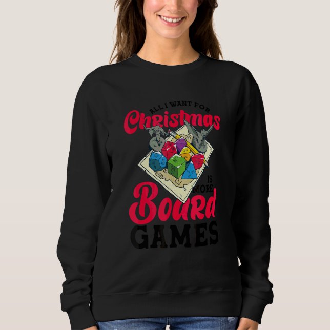 Sweatshirt Noël Plus Jeux De Société Jeu De Société Table De  (Devant)
