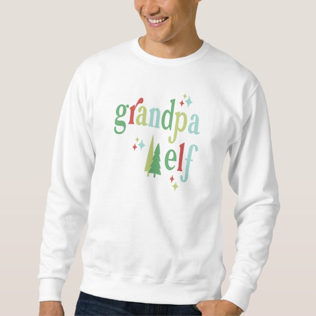 Sweatshirt Noël Retro Pastel | Grand-père Elf (Devant)