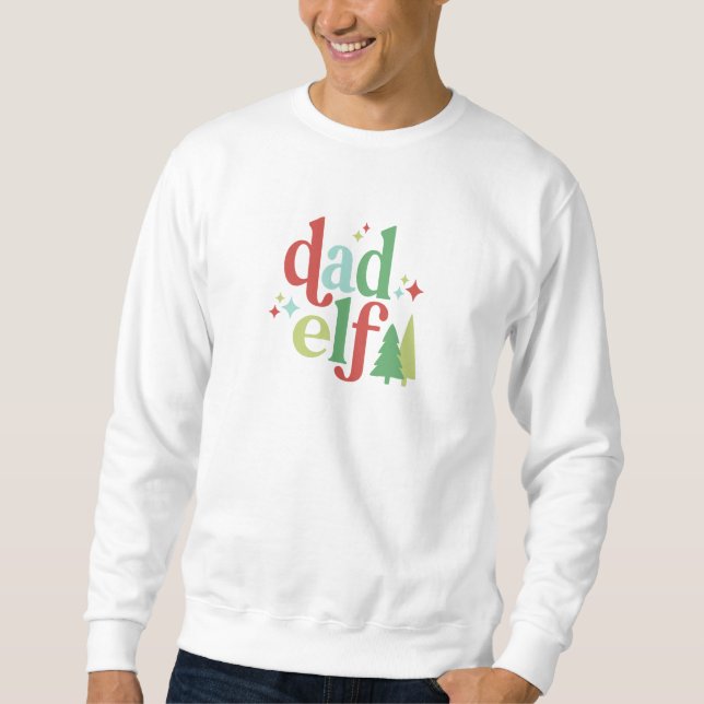 Sweatshirt Noël Retro Pastel | Papa Elf (Devant)