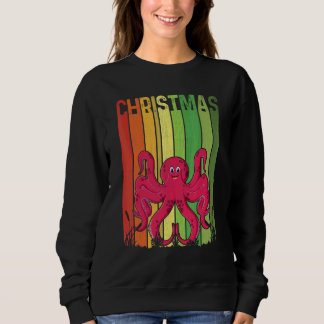 Sweatshirt Noël Rétro Pieuvre Mignon Groupe Assorti Xmas H