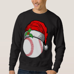 Sweatshirt Noël Santa Hat Baseball Sport Drôle Cadeau